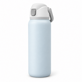 No Brand Flip-Lid Water Bottle — Ice Blue — logo-free AI product illustration
