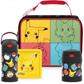 Thermos - Pokémon Bundle - Soft Lunch Box, 12oz FUNtainer® Water Bottle, 10oz FUNtainer® Food Jar & Hard Ice