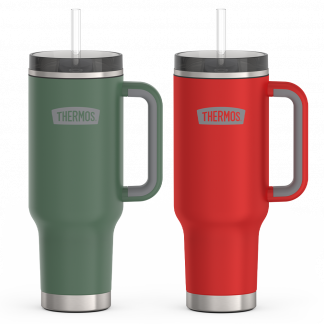 Thermos - 40oz Cup Holder Mug Holiday Bundle - Alpine Green & Crimson